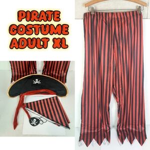 🔥Pirate Costume Accessories Adult Size XL Hat Eye Patch Scarf Pants